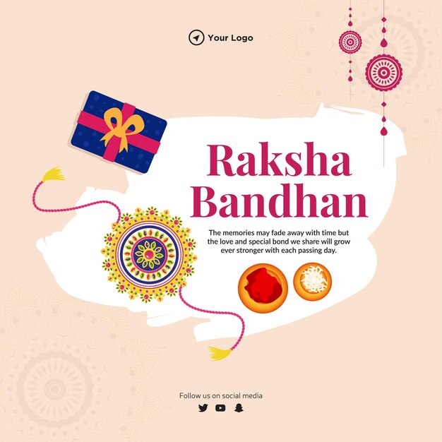 인도 축제 행복 Raksha Bandhan 배너 디자인 서식 파일