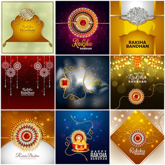 Indian festival happy raksha bandhan celebration design collection