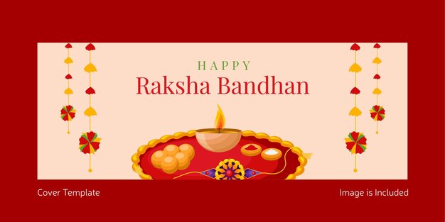 Indian festival Happy Raksha Bandhan cover page template