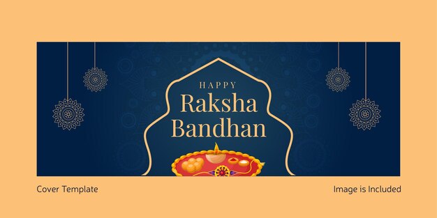 Вектор Шаблон титульной страницы индийского фестиваля happy raksha bandhan