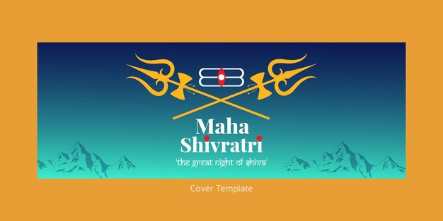 인도 축제 Maha Shivratri 표지 디자인 서식 파일