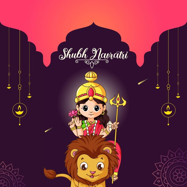 Vector indian festival shubh navratri banner design template