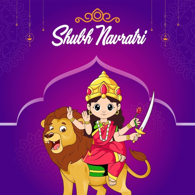 인도 축제 Shubh Navratri 배너 디자인