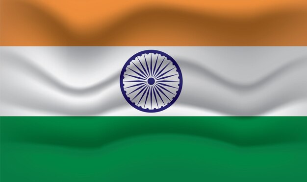 Vector indian flag 3d illustration