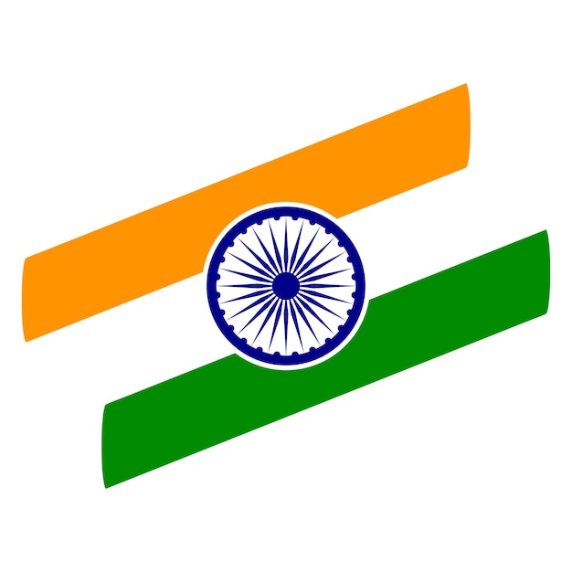 Vettore bandiera indiana tricolore con ashok chakra illustrazione vettoriale eps