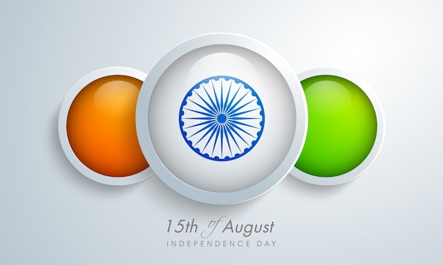 Indian Flag design with circles for Independence Day.