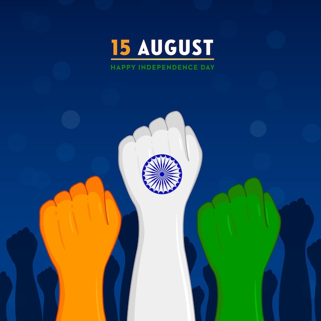 Vector indian flag happy independence day 15th august