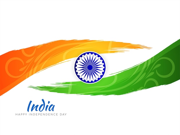 Индийский флаг тема день независимости акварель стиль фона вектор