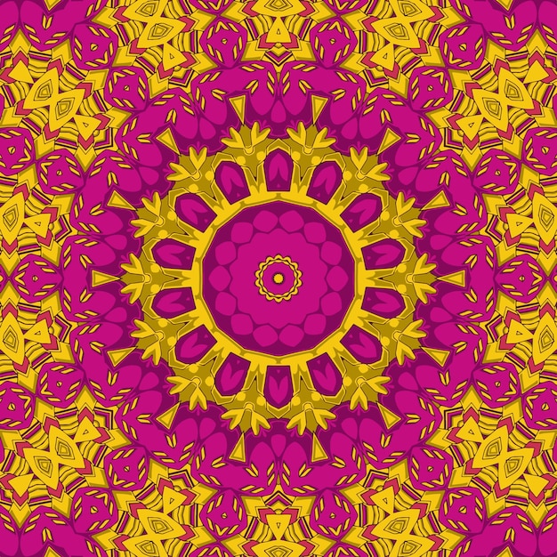 Indian floral paisley medallion pattern illustration