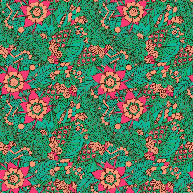 Indian floral seamless pattern