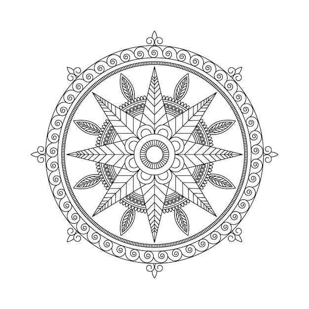 Indian flower Mandala chakra style design