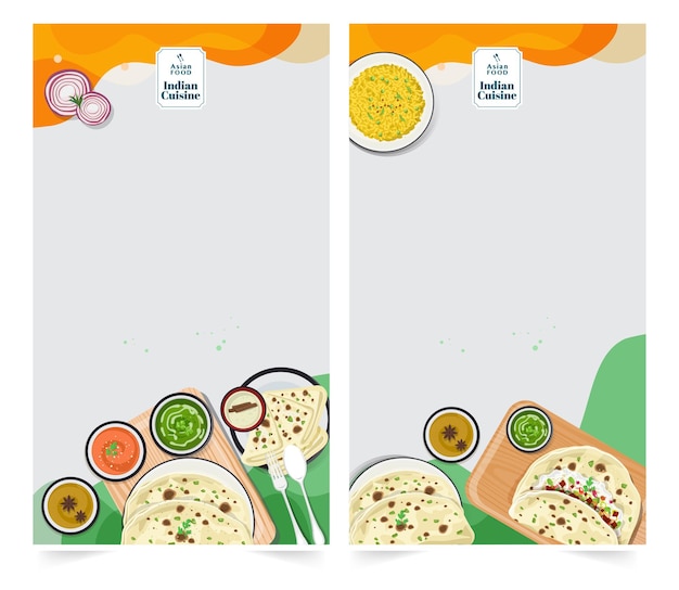 Modello di menu di cibo indiano design per cibo da ristorante di cucina indiana, illustrazione vettoriale