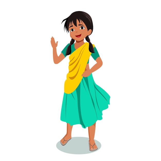 Vector indian girl in traditional dress