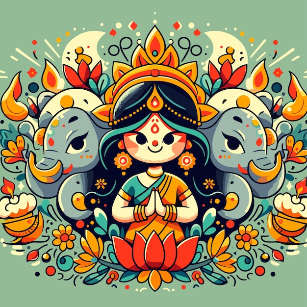 Vector indian god happy durga puja subh navratri background editable vector illustration design