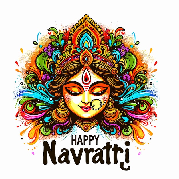 Vector indian god happy durga puja subh navratri background editable vector illustration design