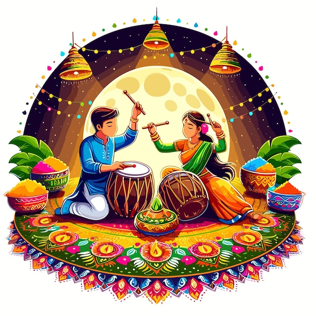 Vettore dio indiano happy durga puja subh navratri sfondo disegno di illustrazione vettoriale modificabile