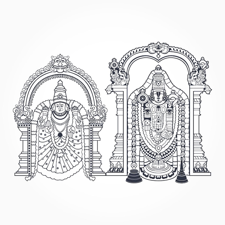 वेक्टर indian god thirupathi venkatachalapathi perumal