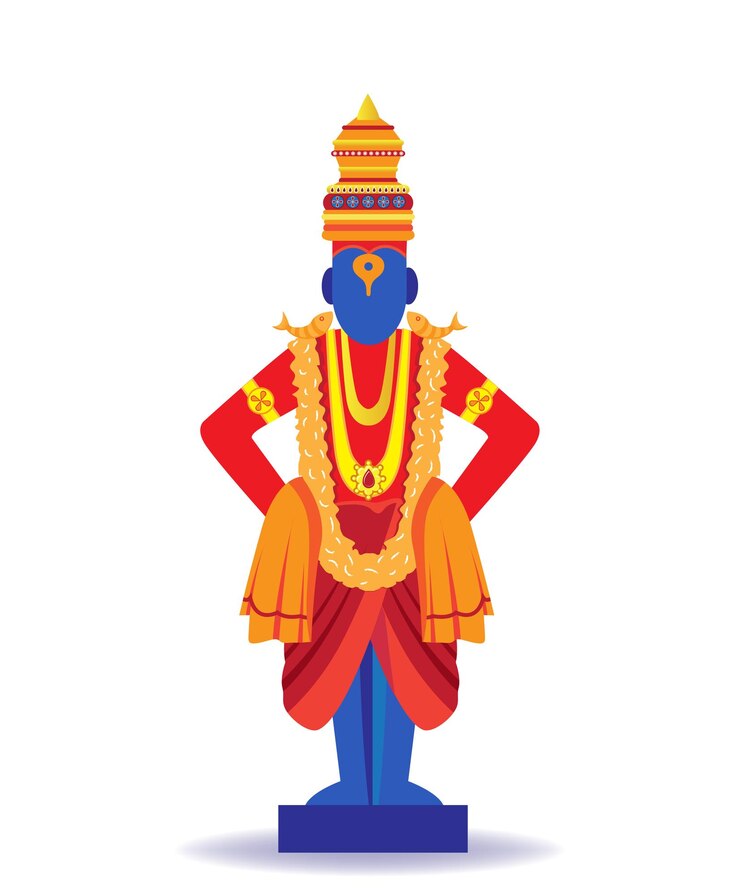 Vector indian god vitthal pandurang isolated