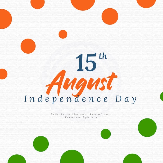 Vector indian happy independence day orange and green circle background social media post design