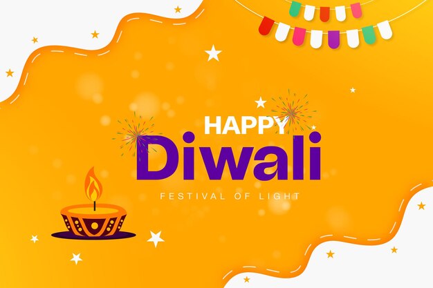 Indian hapy diwali celebration yellow background design