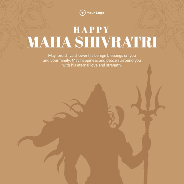 Indian Hindu festival happy Maha Shivratri banner design template