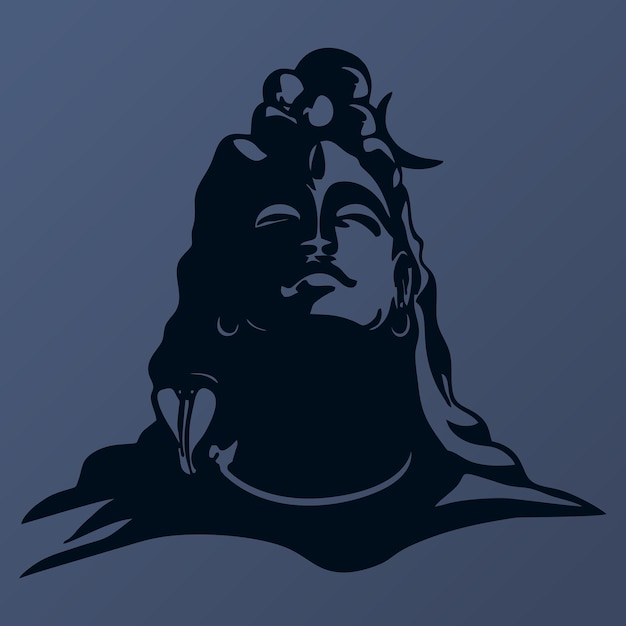 Indian hindu god shiv or shiva vector illustration.