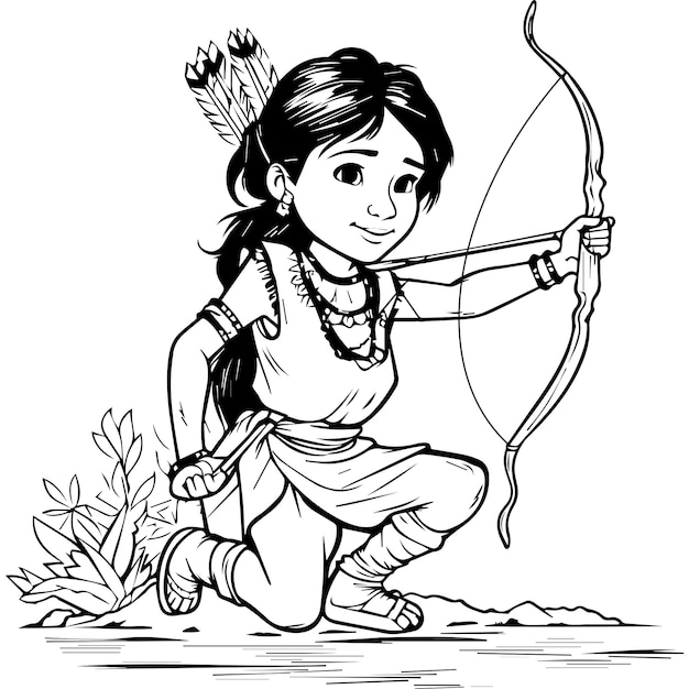 An Indian holding a bow