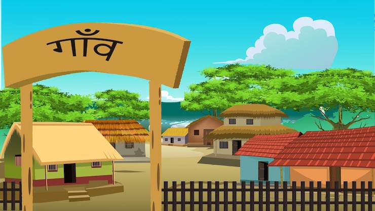 वेक्टर indian house 2 village vector house