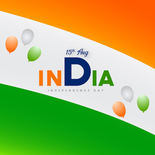 Poster nazionale del giorno dell'indipendenza indiana 15 agosto banner poster per social media arancione blu verde vettore gratuito