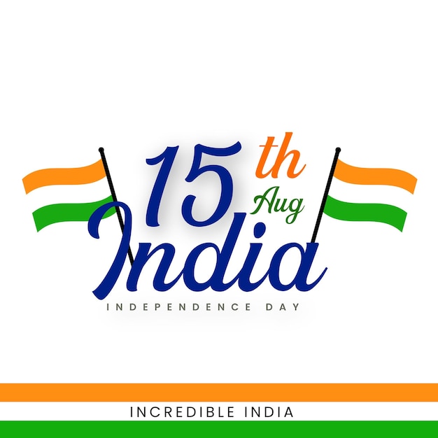 Indian independence day 15 august national poster orange blue green social media poster banner free vector