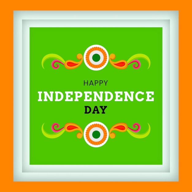 Indian independence day 15 august national poster orange blue green social media poster banner free vector