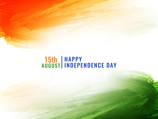 Indian independence day 15th august tricolor flag design background