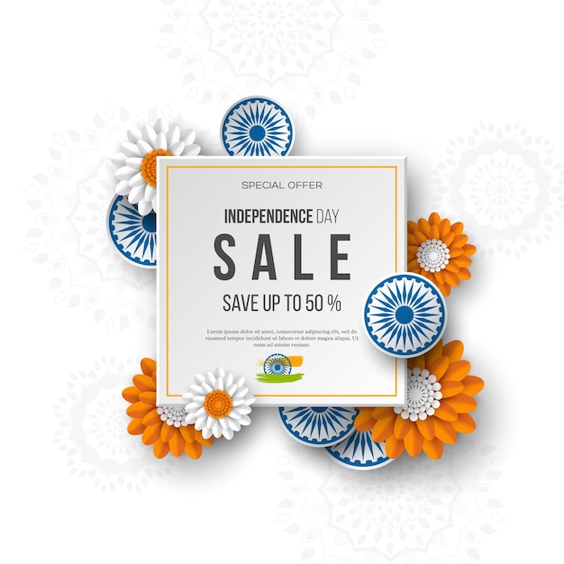 Indian independence day sale banner.