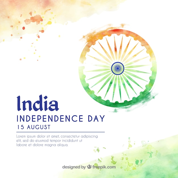 Indian independence day watercolor background