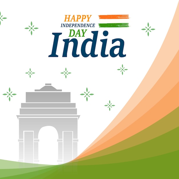 Indian independence day wishing post design vector file