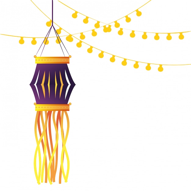 Vector indian lanterns candles decoration