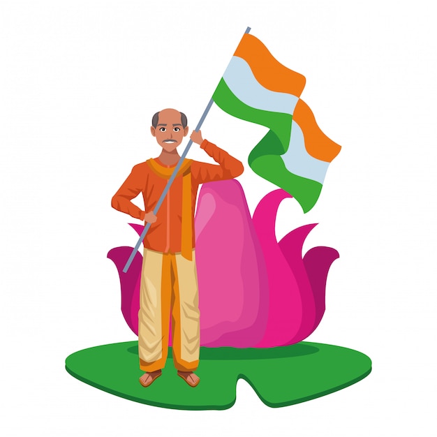 Vector indian man avatar cartoon character