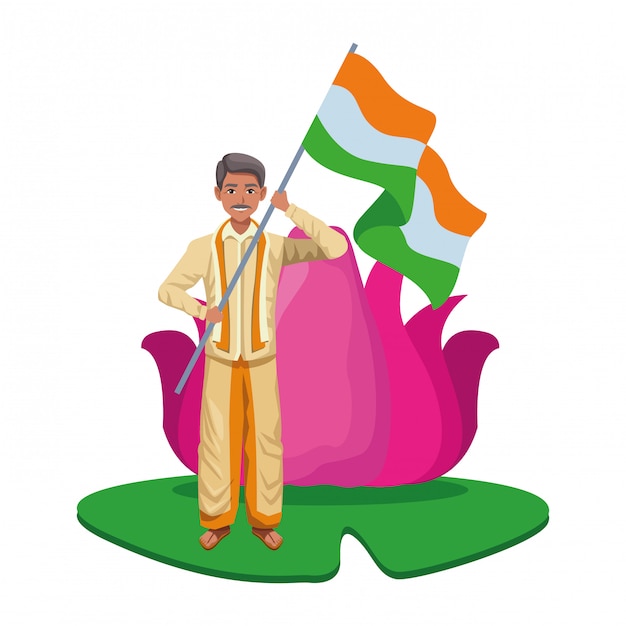 Vector indian man avatar cartoon character