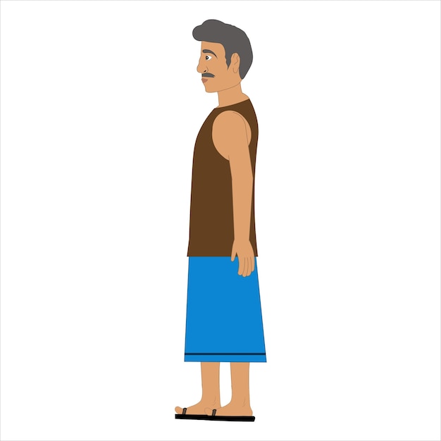 Indian man cartoon character Male Character wearing Kurta for Cartoon Indian man character