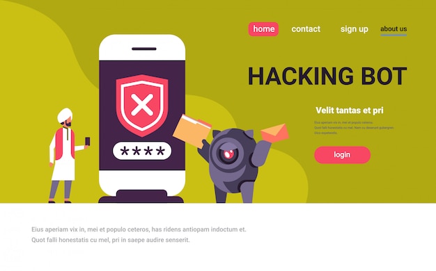 インド人の不正なパスワードハッキングボットバナー