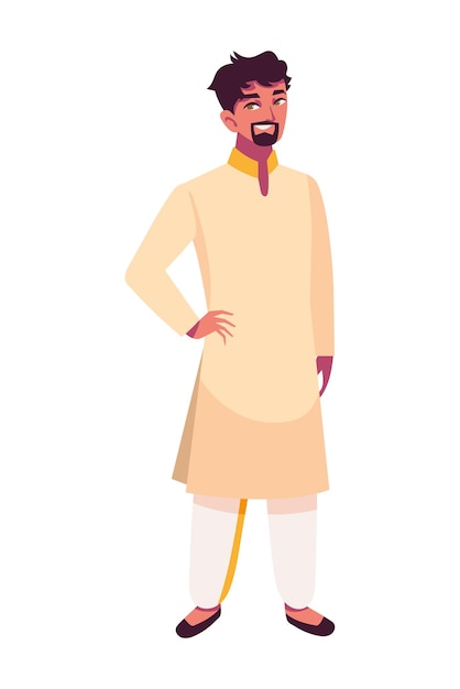 Indian man personage illustratie geïsoleerd