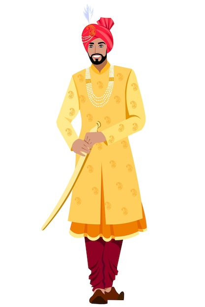 Vector indian man with  sword