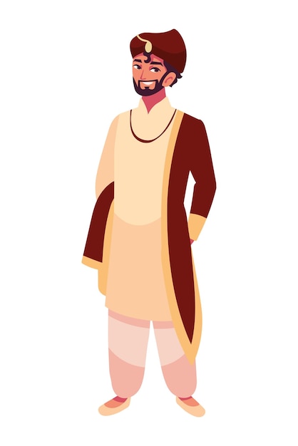 indian man with turban illustration