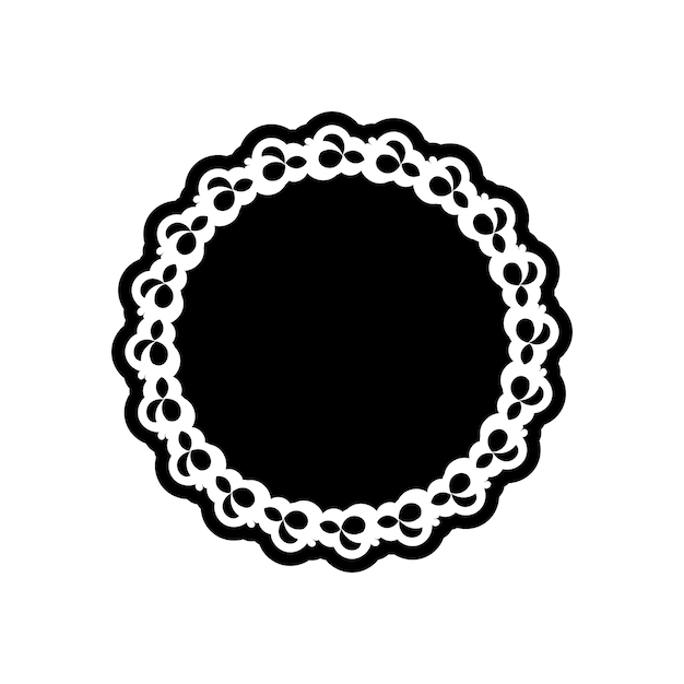 Индийская мандала черно-белый логотип Декоративные круглые украшения Необычная форма цветка Восточный вектор Узоры антистрессовой терапии Ткачество элементов дизайна Логотипы йоги вектор