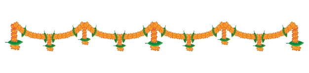 Vettore ghirlanda di marigold indiana toran design flower bunting vector