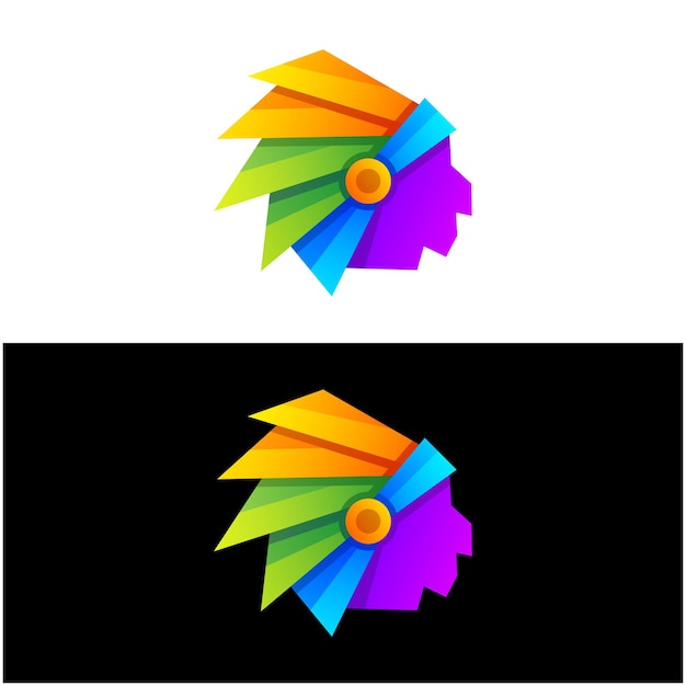 Indian mascot logo design vector with modern illustration