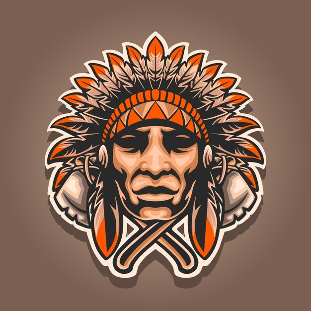 Vector indian mascot logo