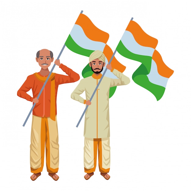 Vector indian men avatar cartoon character