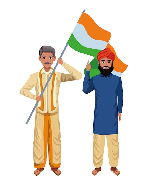 Vector indian men avatar cartoon character