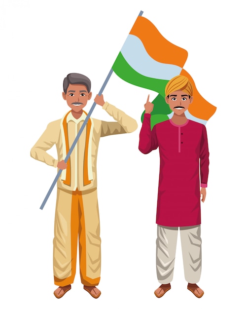 Indian men avatar cartoon character